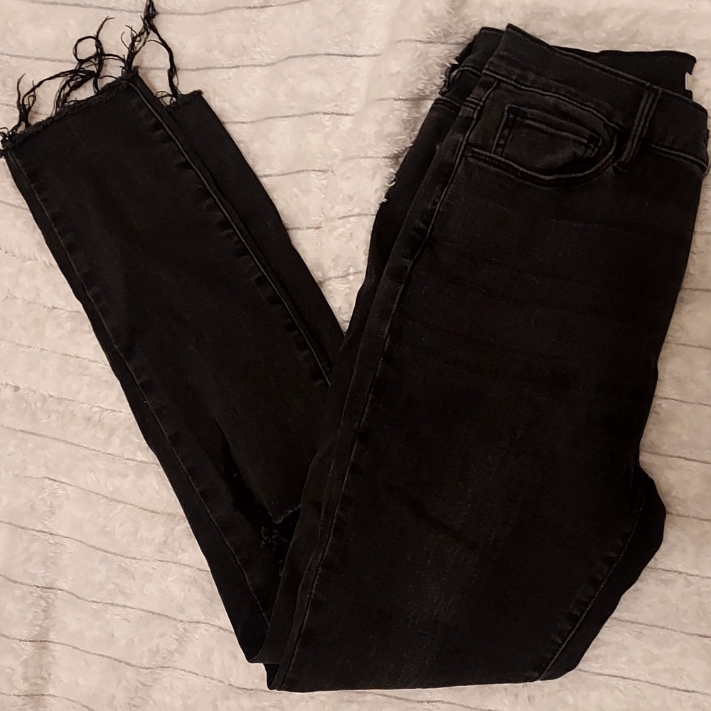 Pacsun Black Denim High Rise Cut Off Jegging